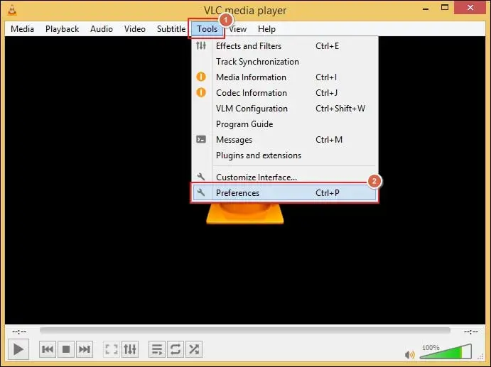 click on the Preferences tab