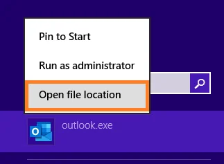 Open file location
