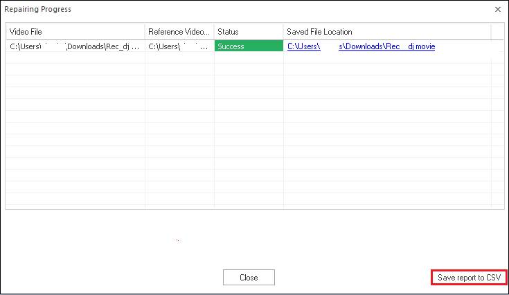 save its report in a CSV file 