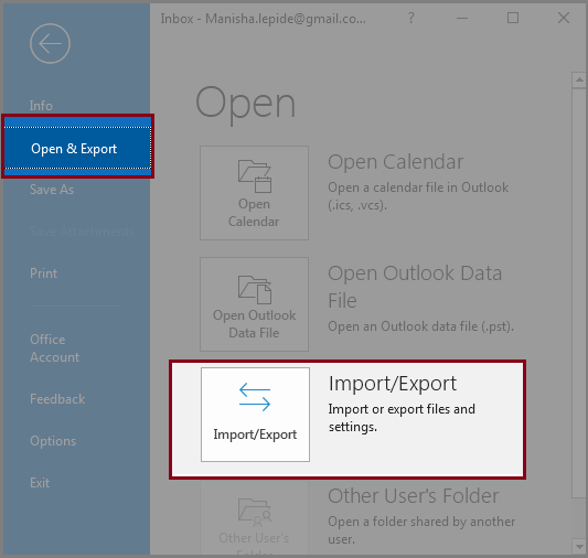 select the Import/Export