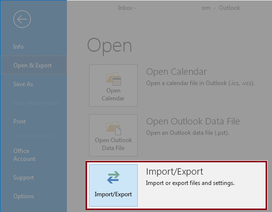 Import or export files and settings