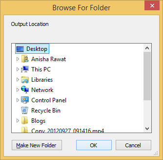 Choose the desired location to save the file