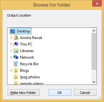 location to save the repaired files