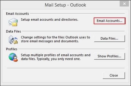 Go to Email Accounts