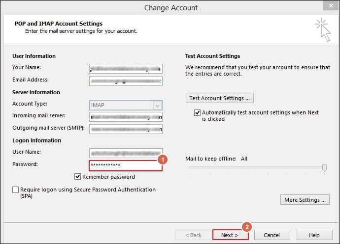 Change the password