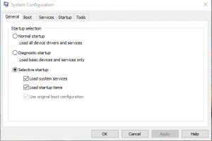 checkmark the Load system services option