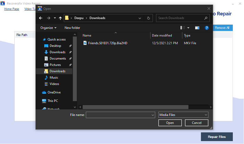 Select the corrupted videos you wish to repair