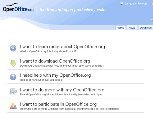 click on the I Want to Download OpenOffice