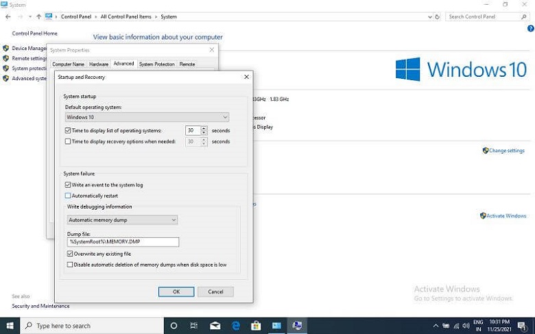 Automatically restart and uncheck it
