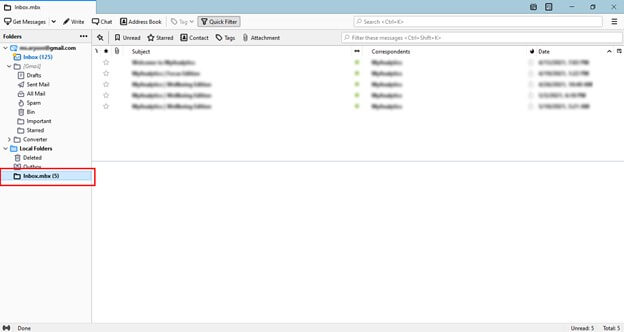 load on the Local Folders