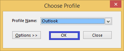 Select your profile and click OK
