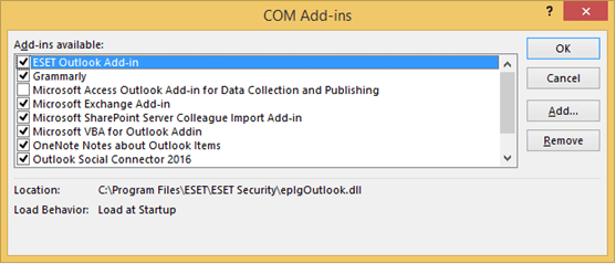 uncheck all the Outlook Add-ins and then click OK