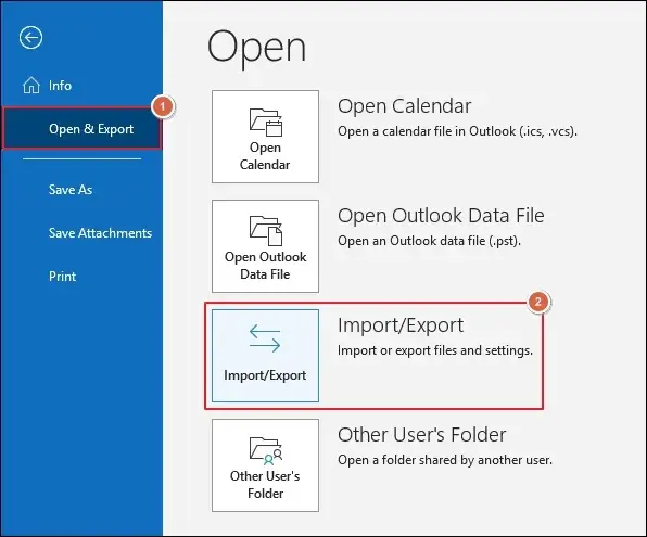 Go to the File menu and proceed to Import or Export