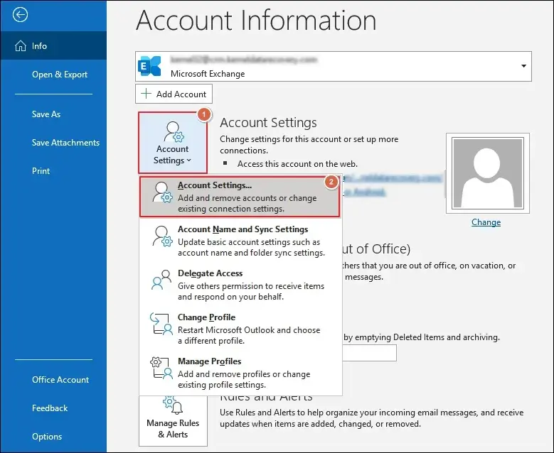 Expand Account Settings
