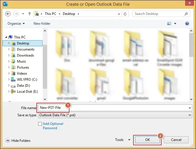Name the file and click OK to save