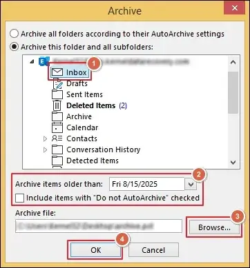 Browse to choose a saving location and click OK