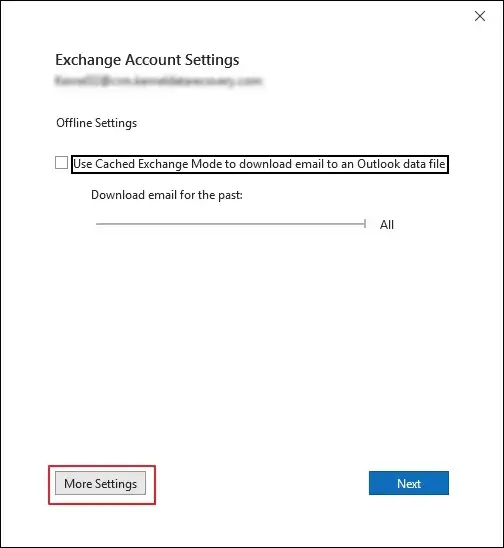 Click on More Settings to continue