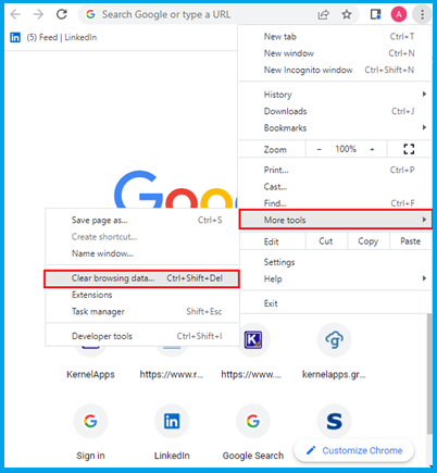 Clear browsing data