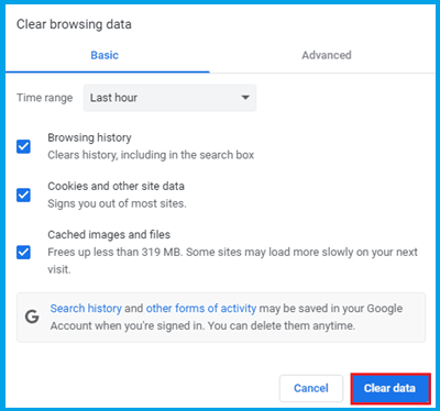 Clear data