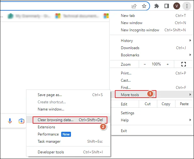 Clear browsing data