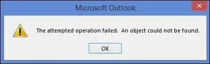 The attempted operation failed An object could not be found