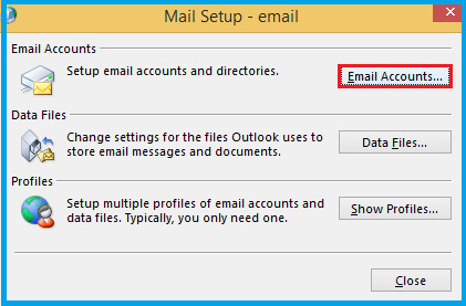 click on the Email Accounts