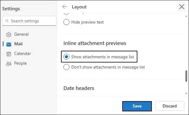 Under the Inline attachments previews menu