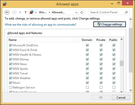  click on the Change settings button
