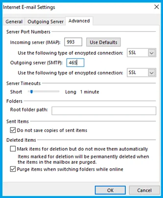 click on the Advanced tab