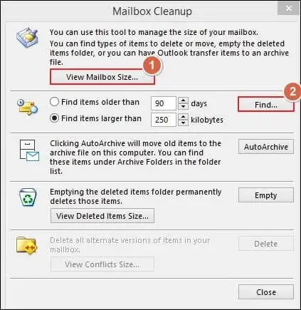 search for the older items