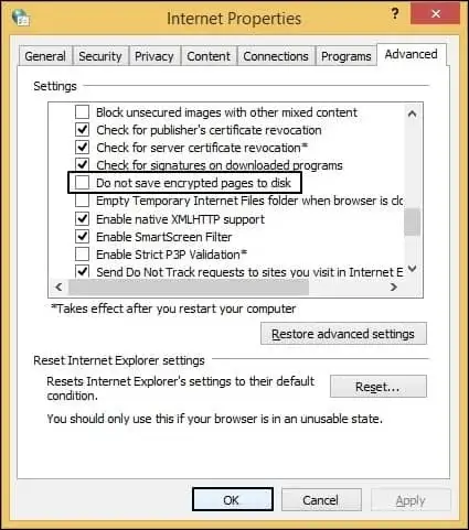 Do not save encrypted pages to disk