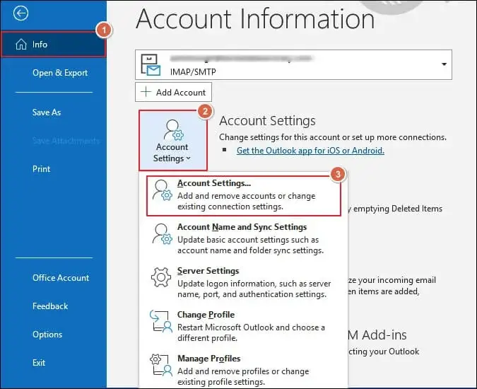 File Account Settings