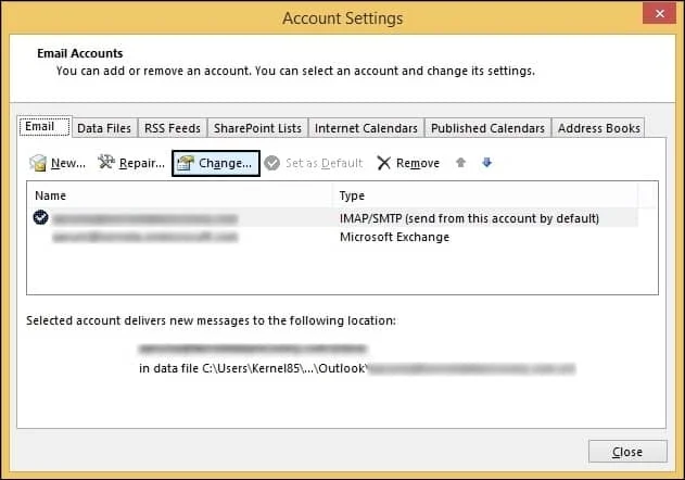 Select the required email