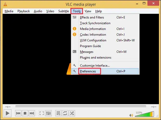 select Preferences