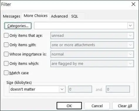 go to More choices