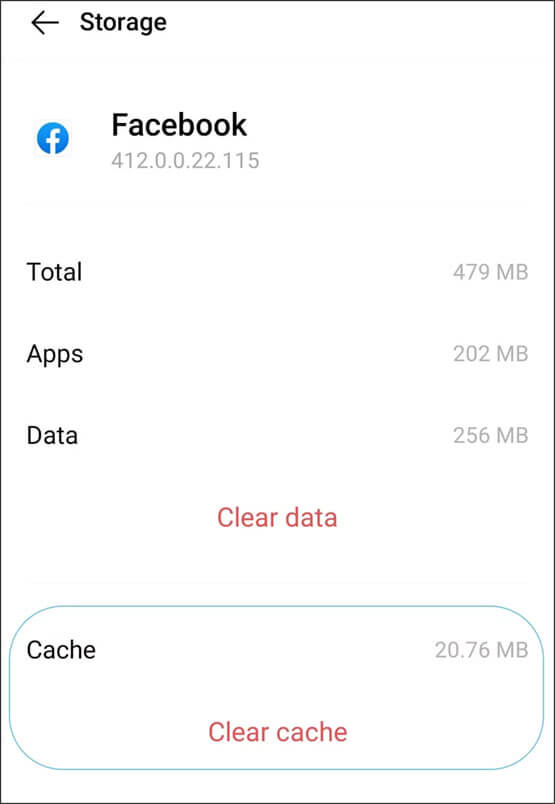 Clear cache