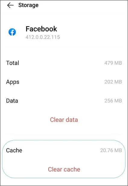 Clear cache