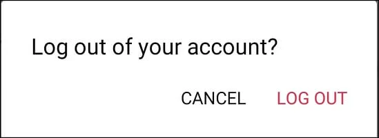 Facebook Account is logged out