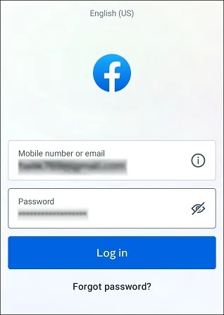 Login Facebook account