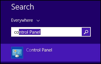 Search Control panel
