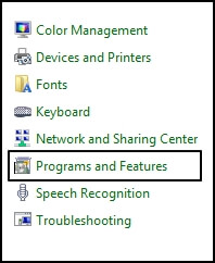 Programs and Features