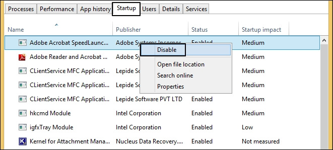 Disable every app
