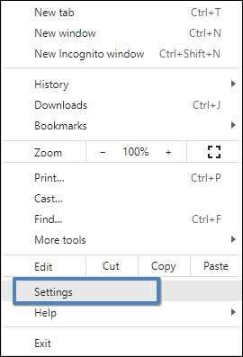 Click on Settings