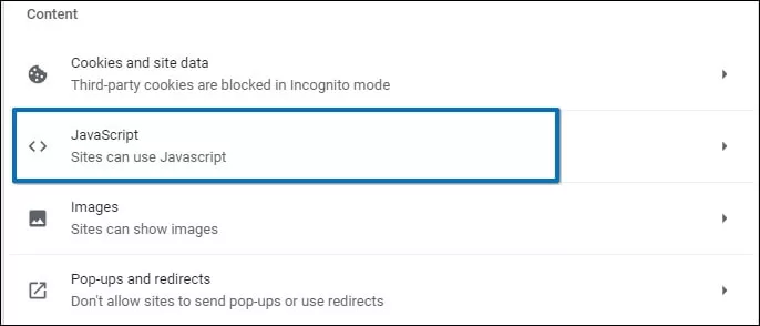 Sites can use JavaScript