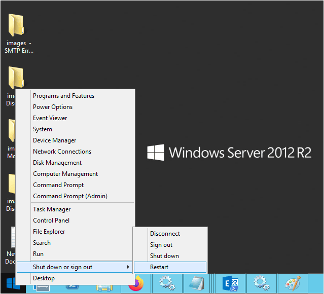 Reestablish or restart the Microsoft Exchange server