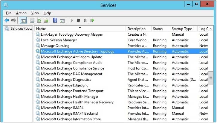 Exchange Active Directory Topology Service should be restarted