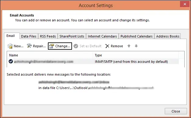 Select the account to change