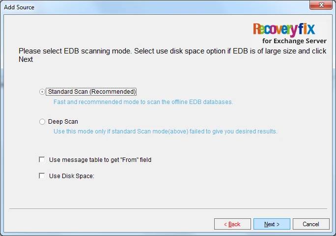 Standard scan and Deep scan