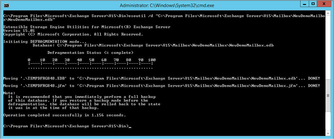 defragment the database