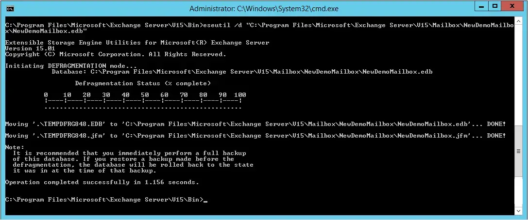 defragment the database